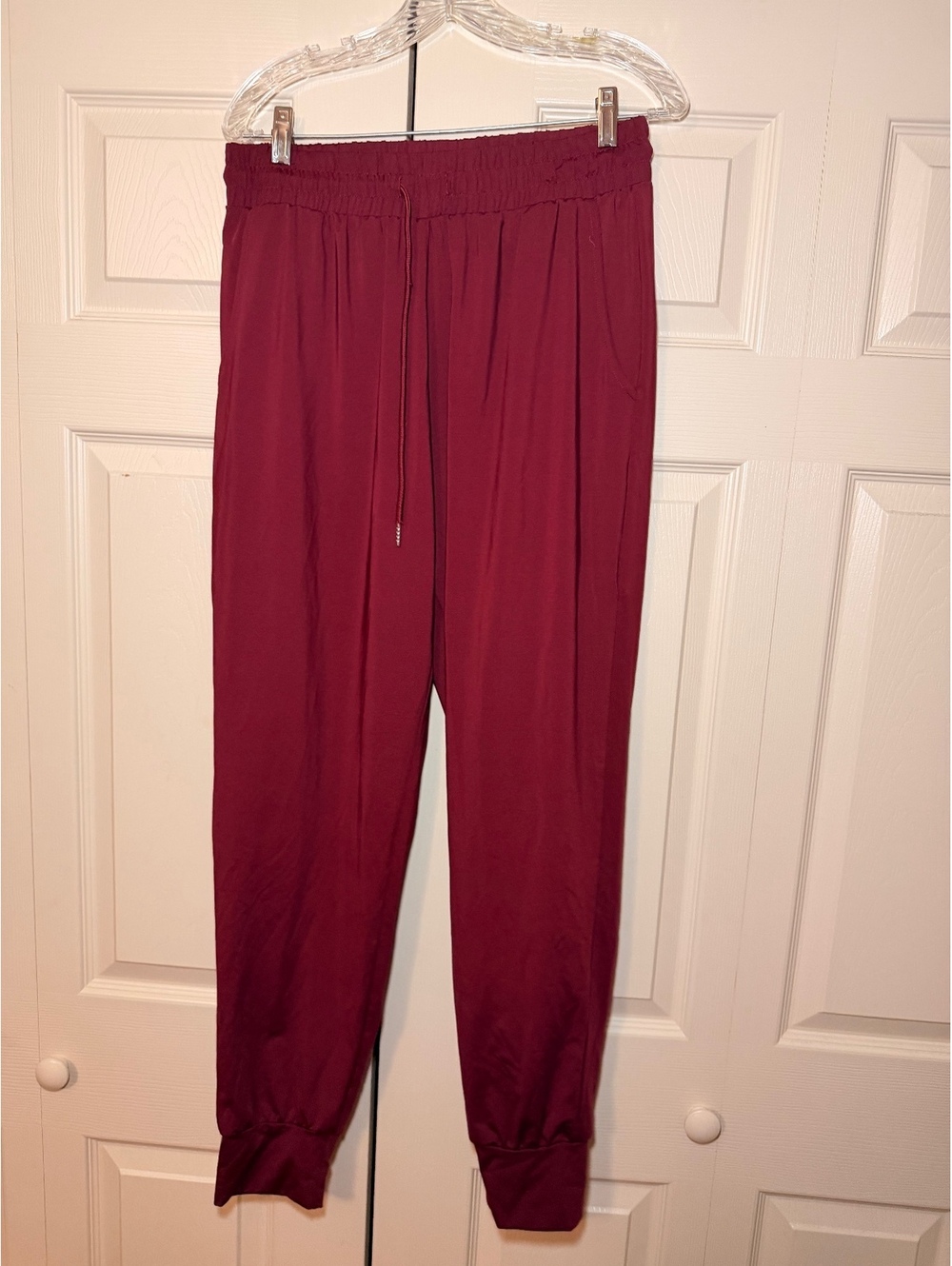 Alisoker XXL Jogger Pants Set in Burgundy and Blue with Draw